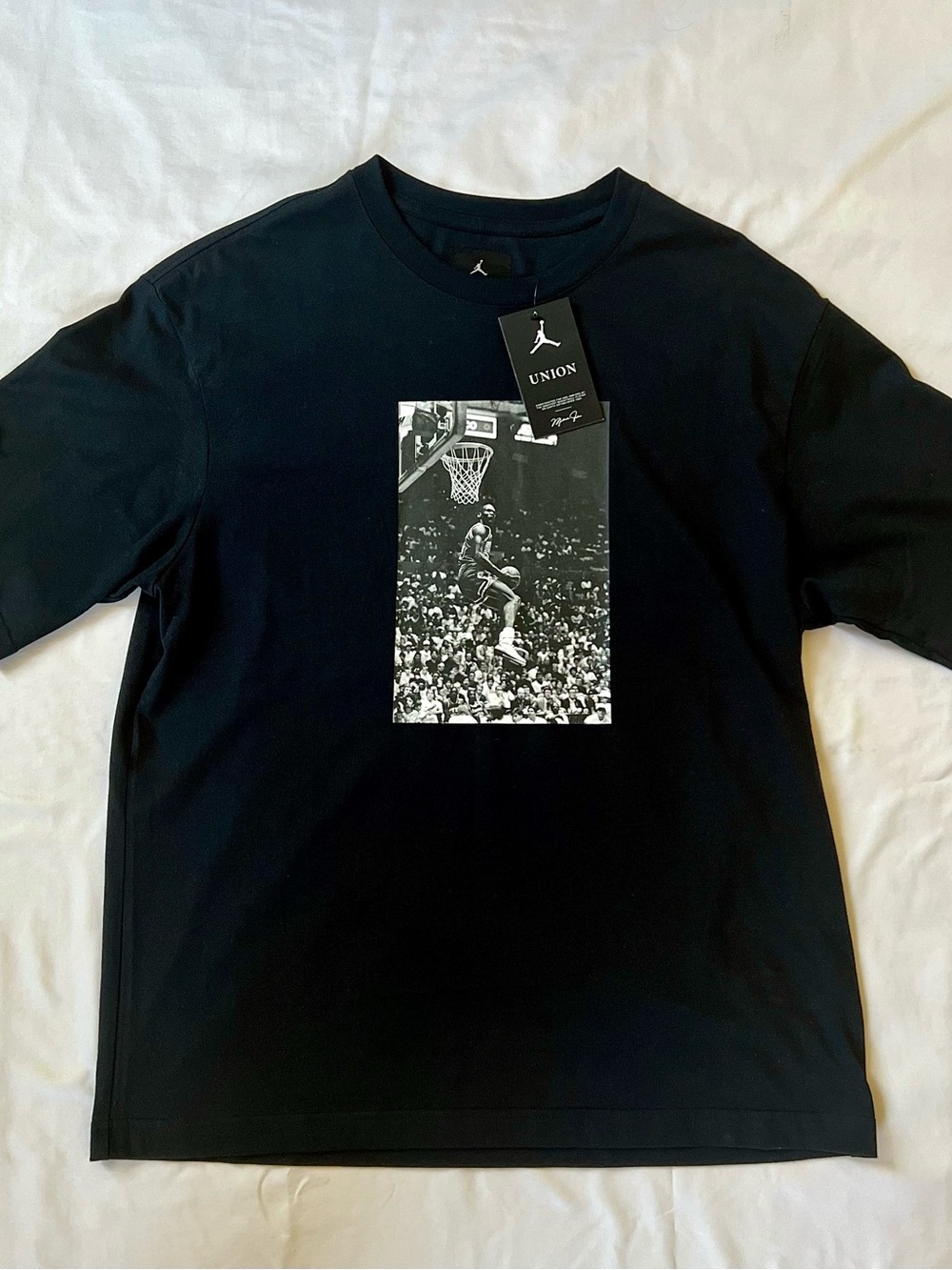 Nike Air Jordan X Union LA Embroidered Dunk Graphic T-Shirt Black Size M